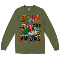 Army Green Rex The Halls Long Sleeve Tee - FaDigitalArtStudio