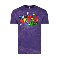 Cloud Purple Living an au-some life Autism Awareness Day Vintage Tee - FaDigitalArtStudio