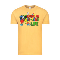 Vintage Mustard Living an au-some life Autism Awareness Day Vintage Tee - FaDigitalArtStudio