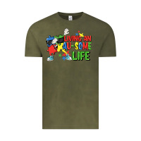 Vintage Olive Living an au-some life Autism Awareness Day Vintage Tee - FaDigitalArtStudio