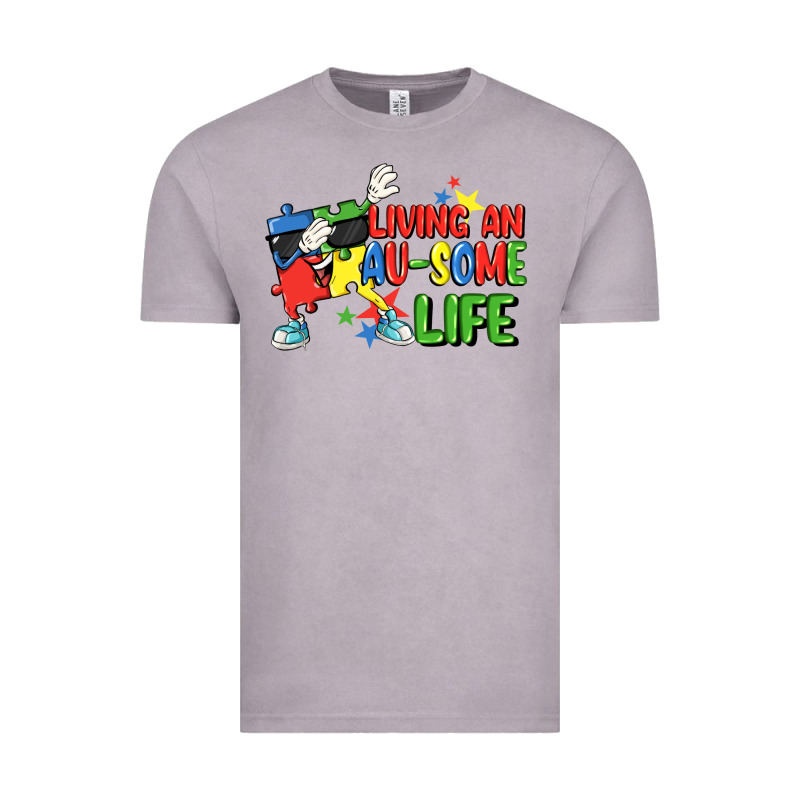 Living An Au-some Life Autism Awareness Day Vintage Tee by FaDigitalArtStudio | Teevron