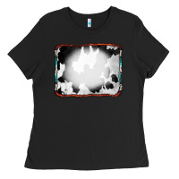 Black Cowhide Background with Bleach Serape Frame Ladies Tee - CowCowDesign