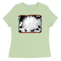 Matcha Cowhide Background with Bleach Serape Frame Ladies Tee - CowCowDesign