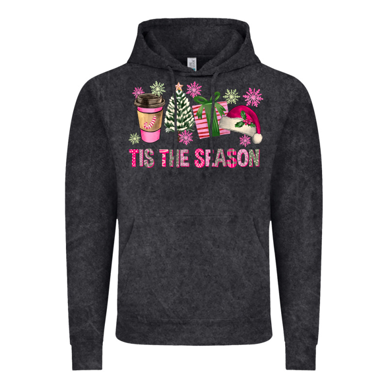 Pink Christmas Tis The Season Vintage Hoodie by FaDigitalArtStudio | Teevron