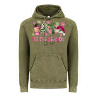 Vintage Olive Pink Christmas Tis The Season Vintage Hoodie - FaDigitalArtStudio