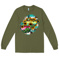 Army Green west virginia map sunflower cactus serape Long Sleeve Tee - RanaPortraitStore