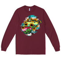 Burgundy west virginia map sunflower cactus serape Long Sleeve Tee - RanaPortraitStore