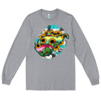 Heather Grey west virginia map sunflower cactus serape Long Sleeve Tee - RanaPortraitStore