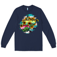 Navy west virginia map sunflower cactus serape Long Sleeve Tee - RanaPortraitStore