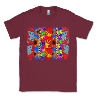 Burgundy Autism brushstrokes Classic Tee - CowGirlArtShop