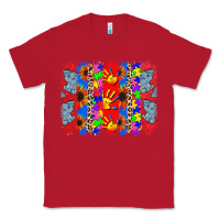 Red Autism brushstrokes Classic Tee - CowGirlArtShop