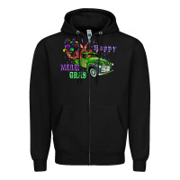 Black mardi gras with truck Zipper Hoodie - AdoDesignShop