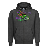 Charcoal Heather mardi gras with truck Zipper Hoodie - AdoDesignShop