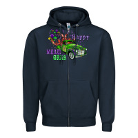 Navy mardi gras with truck Zipper Hoodie - AdoDesignShop