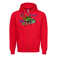Red mardi gras with truck Zipper Hoodie - AdoDesignShop