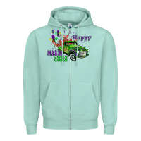 Seafoam mardi gras with truck Zipper Hoodie - AdoDesignShop