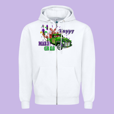 Mardi Gras With Truck Zipper Hoodie Designed By Adodesignshop