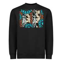 Black gemstone leopard cowhide brushstroke Heavyweight Sweatshirt - AdoDesignShop