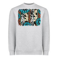 Heather Grey gemstone leopard cowhide brushstroke Heavyweight Sweatshirt - AdoDesignShop