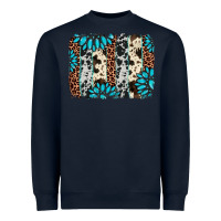 Navy gemstone leopard cowhide brushstroke Heavyweight Sweatshirt - AdoDesignShop