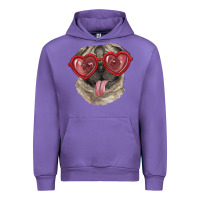 Tulip pug with love glasses Urban Hoodie - RanaPortraitStore