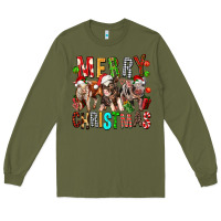 Army Green Merry christmas pigs Long Sleeve Tee - FaDigitalArtStudio