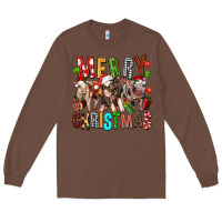 Chestnut Merry christmas pigs Long Sleeve Tee - FaDigitalArtStudio