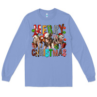 Colony Blue Merry christmas pigs Long Sleeve Tee - FaDigitalArtStudio