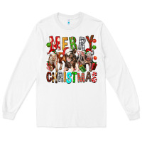 White Merry christmas pigs Long Sleeve Tee - FaDigitalArtStudio