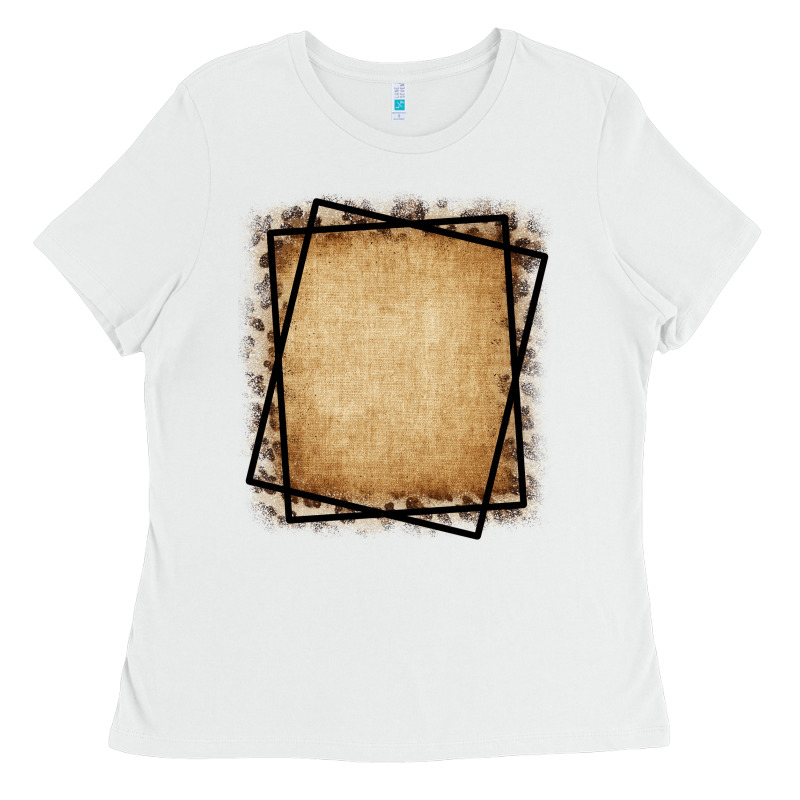 Burlap And Leopard  Black Frame Ladies Tee by CowCowDesign | Teevron