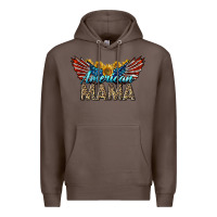 Coffee Western American Mama With Sunflowers Premium Hoodie - LillyAllenDesigns