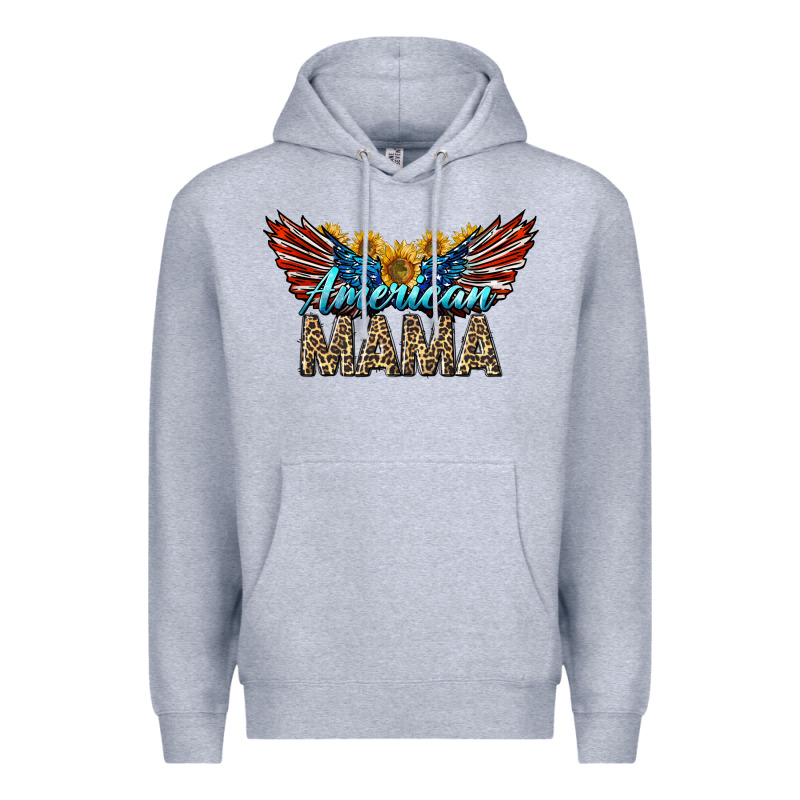 Western American Mama With Sunflowers Premium Hoodie by LillyAllenDesigns | Teevron
