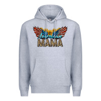 Heather Grey Western American Mama With Sunflowers Premium Hoodie - LillyAllenDesigns