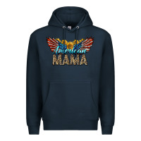 Navy Western American Mama With Sunflowers Premium Hoodie - LillyAllenDesigns