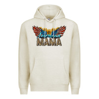 Oatmeal Heather Western American Mama With Sunflowers Premium Hoodie - LillyAllenDesigns