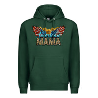 Sports Green Western American Mama With Sunflowers Premium Hoodie - LillyAllenDesigns