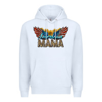 White Western American Mama With Sunflowers Premium Hoodie - LillyAllenDesigns