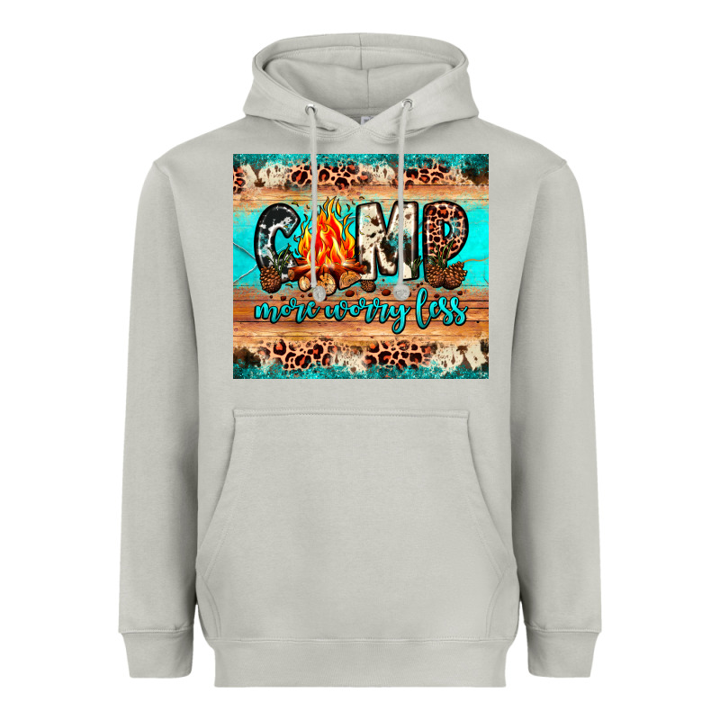 Camp More Worry Less Heavyweight Hoodie by JahusDesignShop | Teevron