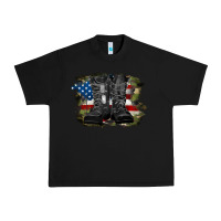 Black american flag with army boots Urban Heavy Tee - RanaPortraitStore