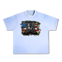 Grape Ice american flag with army boots Urban Heavy Tee - RanaPortraitStore