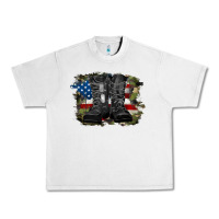 Lunar Rock american flag with army boots Urban Heavy Tee - RanaPortraitStore