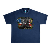 Navy american flag with army boots Urban Heavy Tee - RanaPortraitStore