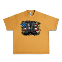 Peanut Butter american flag with army boots Urban Heavy Tee - RanaPortraitStore