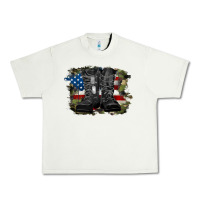 Pistachio american flag with army boots Urban Heavy Tee - RanaPortraitStore