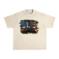 Sandshell american flag with army boots Urban Heavy Tee - RanaPortraitStore