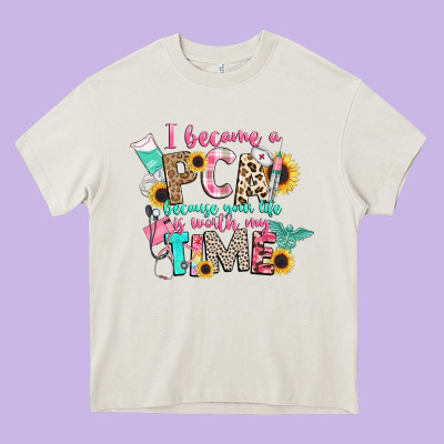 I Became A Cna Because Your Life Is Worth My Time Heavy Core Tee Designed By Cowgirlartshop