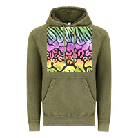 Vintage Olive neon rainbow safari seamless pattern Vintage Hoodie - BundleAndBundleShop