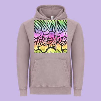 Neon Rainbow Safari Seamless Pattern Vintage Hoodie Designed By Bundleandbundleshop