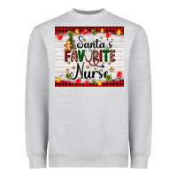 Heather Grey santa's favorite nurse Heavyweight Sweatshirt - AdoDesignShop