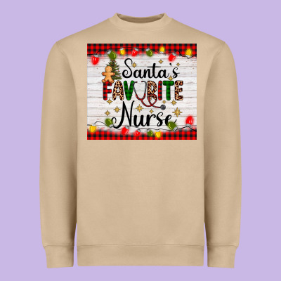 Santa's Favorite Nurse Heavyweight Sweatshirt Designed By Adodesignshop